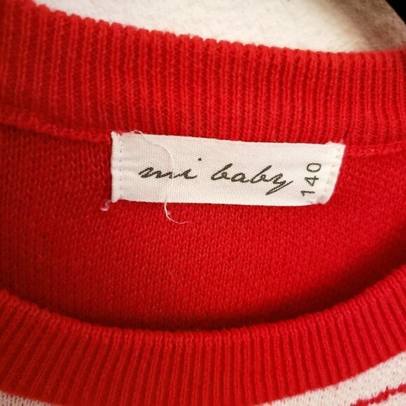 Ami Baby Girls Red and White Knit Sweater Dress Size 8-10 Years EUC - Picture 6 of 10